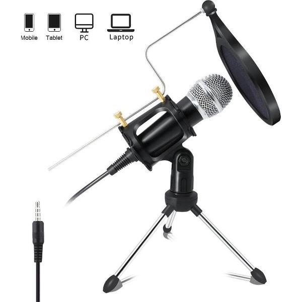 DrPhone PM1 – Professioneel Microfoon + Condensor –Tripod Standaard – Geschikt voor Android / iOs / PC – Zwart