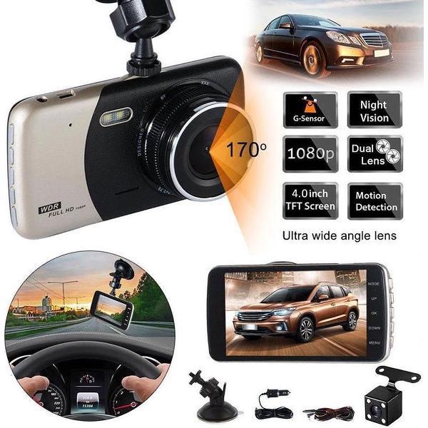 TecEye Dashcam voor Auto Full HD - Dashboard Camera - Parkeermodus - Nachtzicht - Voor & Achter- Inclusief 32GB SD Kaart - Dashcam Voor Auto-
