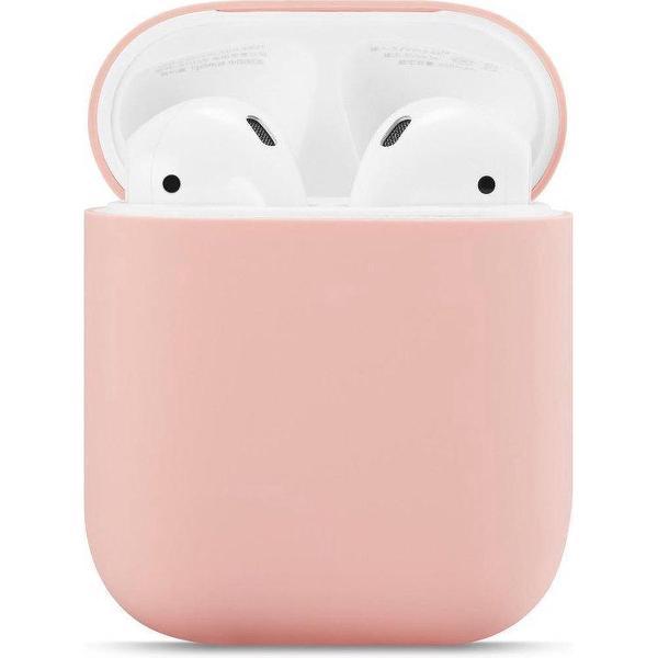 Siliconen Bescherm Hoesje Cover Roze voor Apple AirPods 1/2 Case - Licht Roze