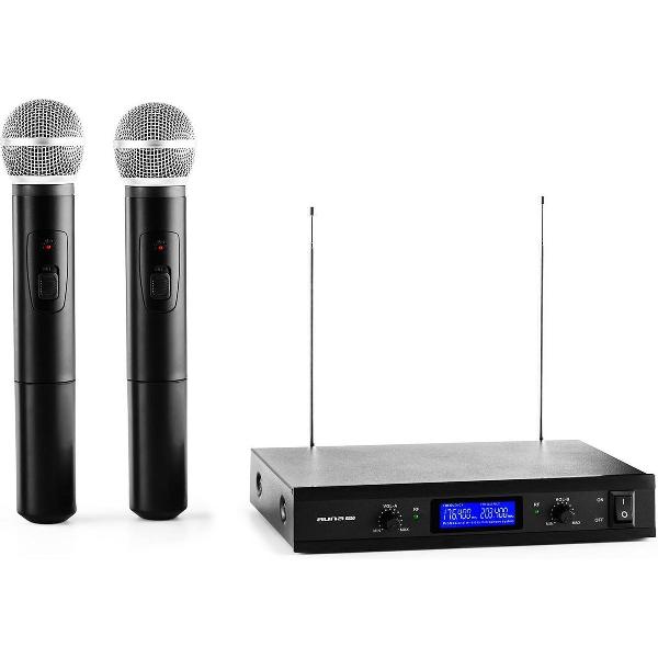 VHF-400 Duo 1 2-kanaals draadloze microfoonset 1x receiver + 2x microfoon