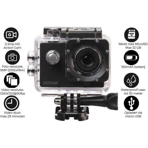 Denver ACT-320 Actioncam Waterdicht