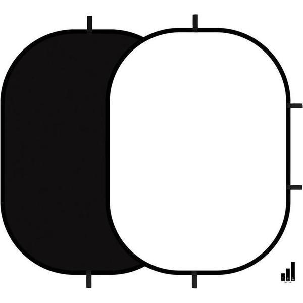Achtergrond screen - Ophanging Horizontaal en Verticaal-Draagbaar-TFU-Media-Voor Youtube Video Studio 150x100Cm 2 In 1-Zwart/Wit