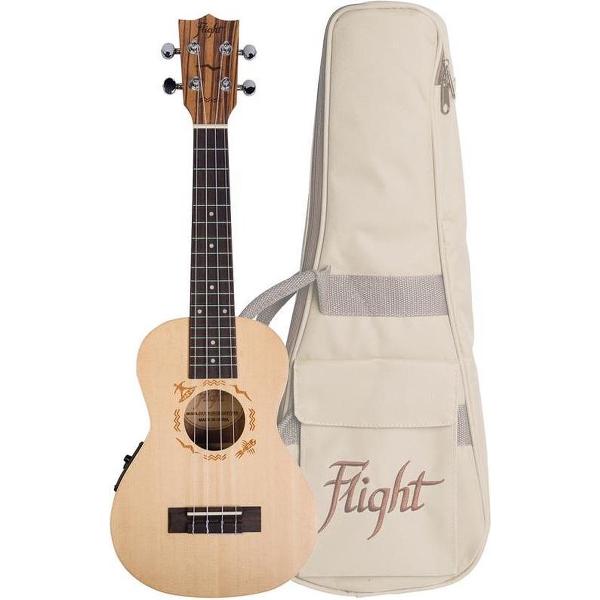 DUC525CEQ Concert Electro Ukulele -Solid Top Zebra