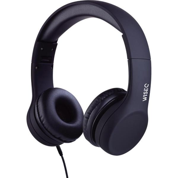 WiseQ Junior On Ear Koptelefoon Voor Kinderen - Vanaf 3 tot 9 jaar - Volumebegrenzer - Zwart