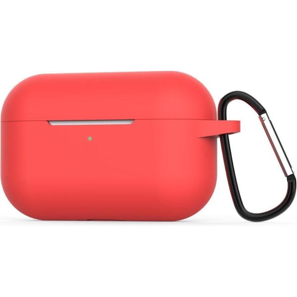 Siliconen Beschermhoes met Hanger voor AirPod Pro - Rood