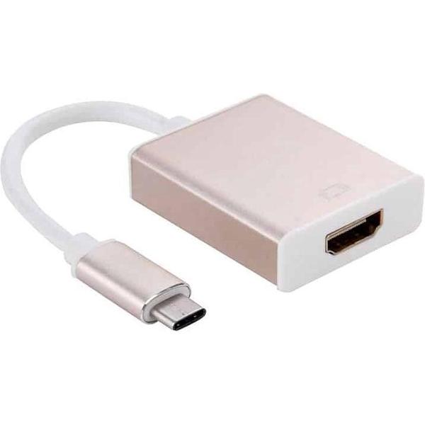 USB 3.1 Type-C to HDMI Adapter Kabel voor MacBook 12 inch, Chromebook Pixel 2015, Nokia N1 Tablet PC, Length: About 10cm - Zilver