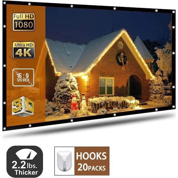 Projectscherm 120 Inch, Draagbaar en Opvouwbaar, Binnen/Buiten Filmscherrm