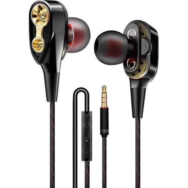 DrPhone HiFi2 Pro – 3.5mm Oortjes - Dual Dynamische Drivers - In-Ear Oordopjes - Hifi – Oortelefoon - Zwart
