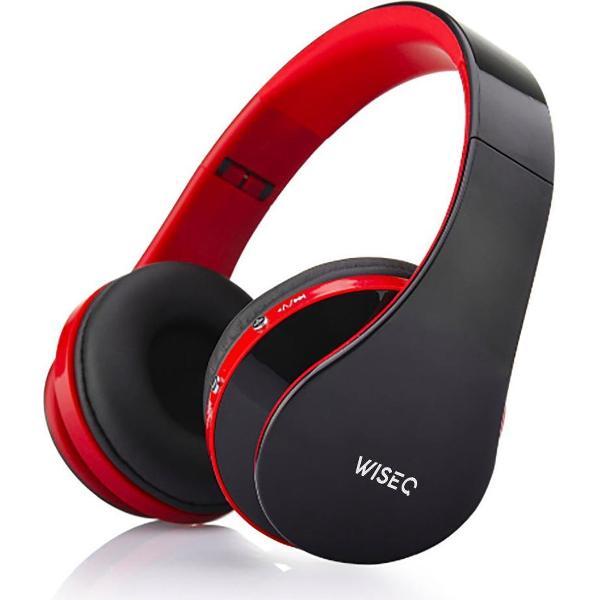 WISEQ Draadloze Koptelefoon Voor Kinderen - Bluetooth 5.0 - Zwart-Rood