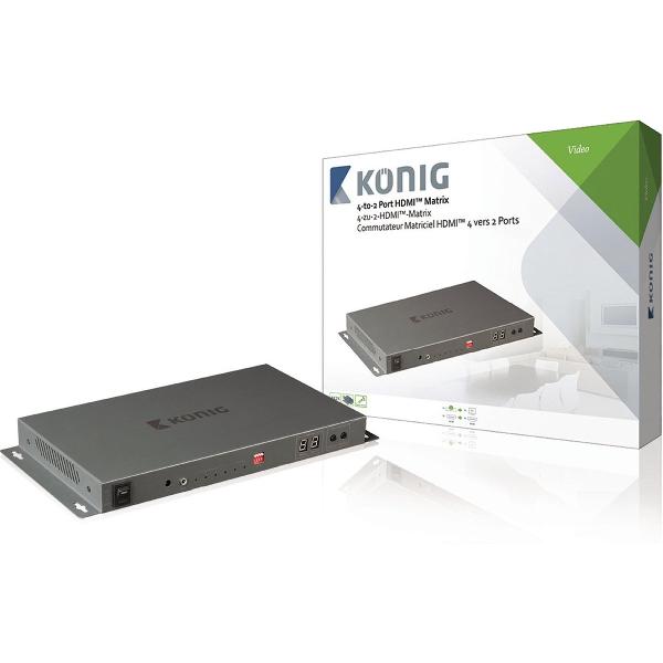 Konig matrix schakelaar 4 naar 2 met EDID