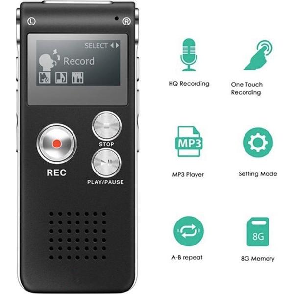 Voice Recorder Premium - Stereo Opname - Met MP3 Speler functie
