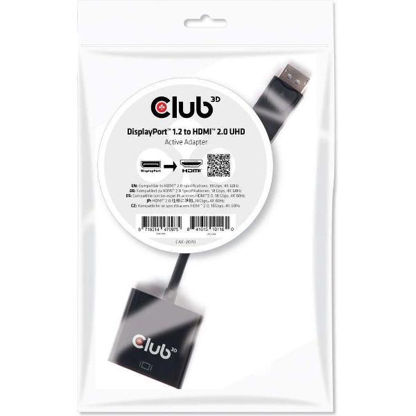 club3D CAC-2070 DisplayPort Adapter [1x DisplayPort stekker - 1x HDMI-bus] Zwart