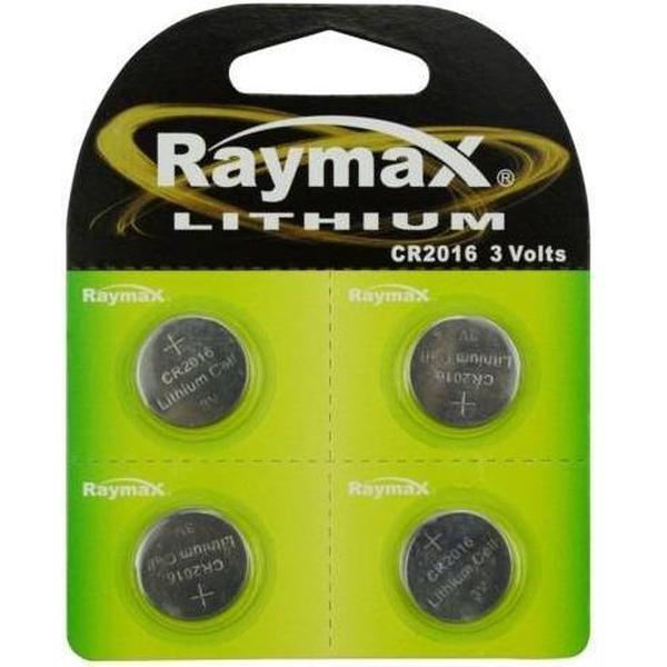 Raymax Lithium 3V knoopcel CR2016 - 4 Stuks