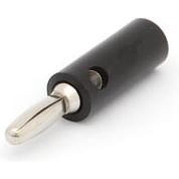 BANAANPLUG MET SCHROEFAANSLUITING EN DWARSGAT - ZWART (CM2B)