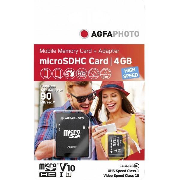 AgfaPhoto Mobile High Speed 4GB Micro SDHC Class 10 (+ Adapter)