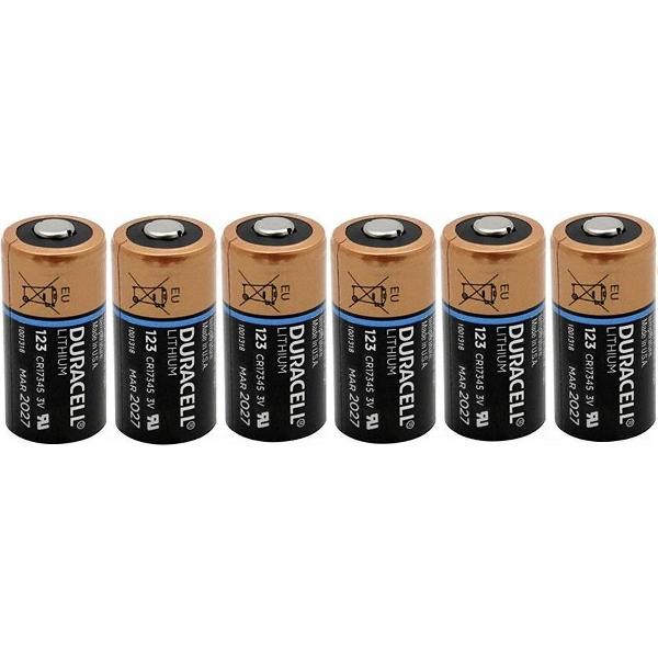 6 stuks DURACELL CR123 3volt Lithium batterijen
