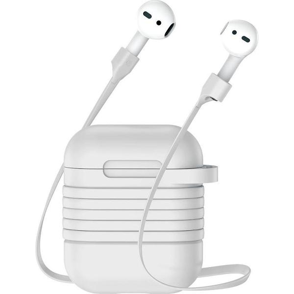 Baseus Silicone Case voor Apple AirPods met Handige Anti Verlies Strap - Grijs