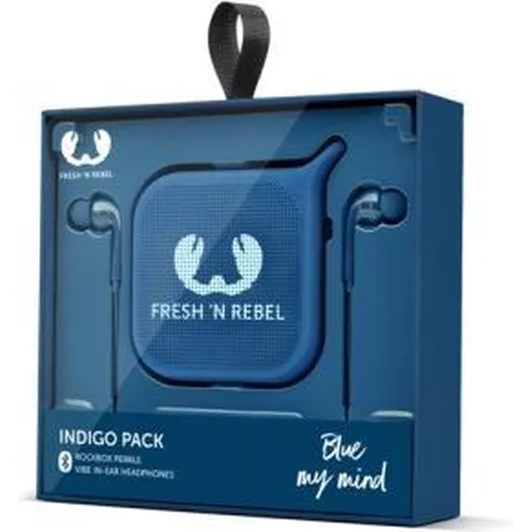 Fresh 'n Rebel Pebble Bluetooth Speaker + Vibe in-ear Koptelefoon Gift Pack - Blauw