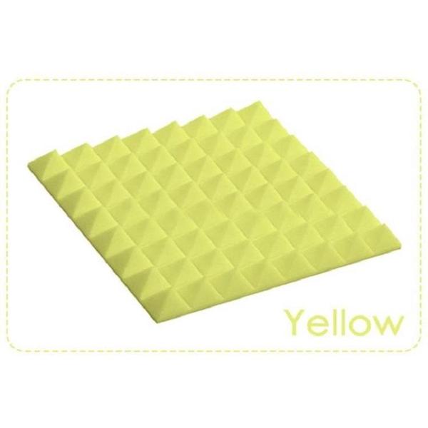 Akoestisch Studioschuim, Geluidsdemping panelen, Pyramid Tiles - 50 x 50 x 5 cm - Geel