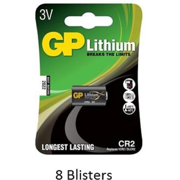 8 stuks (8 blisters a 1 stuks) GP Lithium CR-2 Li-Ion 3 V