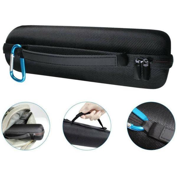 Hard Cover Opberghoes Voor JBL Flip 5 - Speaker Hoes Travel Case - Beschermhoes - Met Accessoire Vak - Zwart