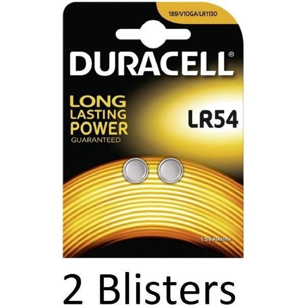 4 Stuks (2 Blisters a 2 st) Duracell Alkaline LR54 1.5V