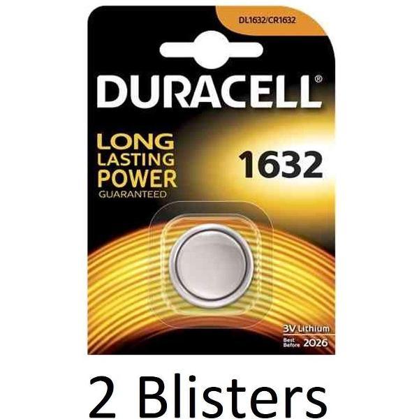 2 Stuks (2 Blisters a 1 st) Duracell 1632 Single-use battery CR1632 Lithium 3 V
