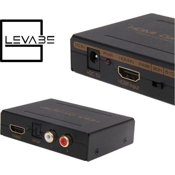 HDMI naar HDMI + Audio (SPDIF + R / L) Converter (EU Plug) (zwart)