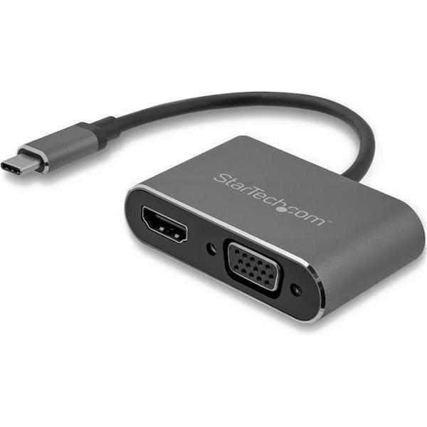 StarTech.com USB-C naar VGA en HDMI adapter 2-in-1 4K 30Hz space grijs