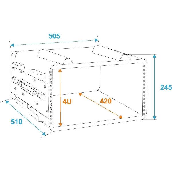 ROADINGER Plastic-Rack KR-19, 4U, DD, black