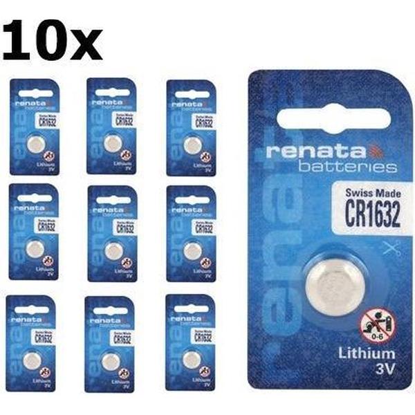 10 Stuk Renata CR1632 137mAh 3V Lithium Knoopcel Batterij