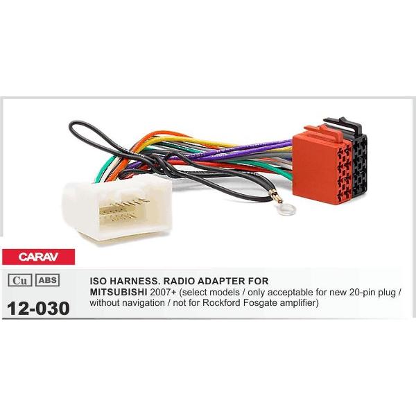 auto radio aansluitkabel / verloopkabel geschikt voor MITSUBISHI 2007+ (select models) / only acceptable for new 20-pin plug / without navigation / not for Rockford Fosgate amplifier) Audiovolt 12-030