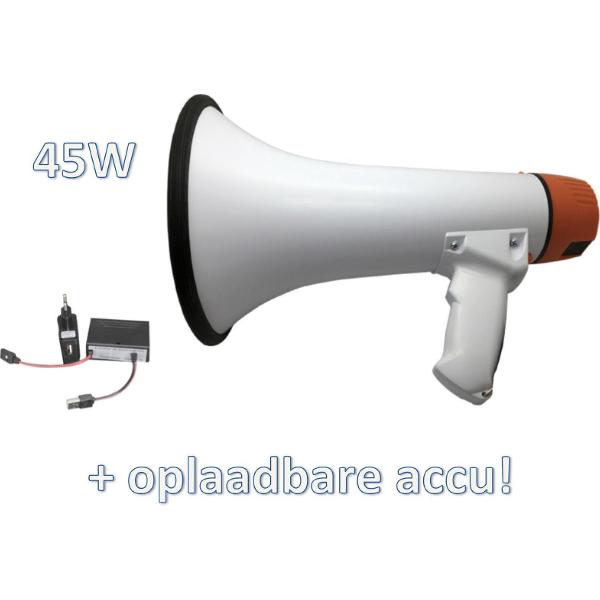 Megafoon 45W (oplaadbare accu) usb/bluetooth