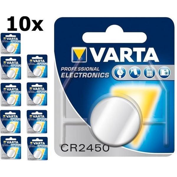 10 Stuks - Varta CR2450 3V 560mAh Professional Electronics Lithium knoopcel batterij