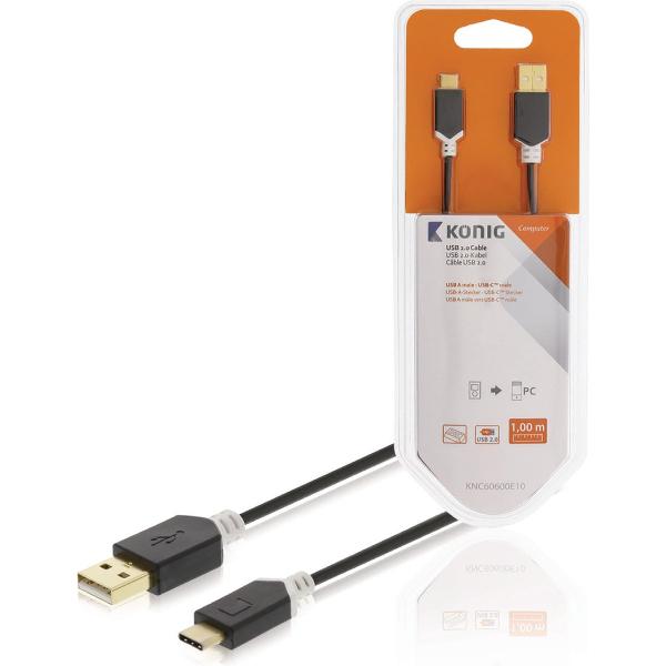 USB 2.0 Cable USB-C Male - USB A Male 1.00 m Anthracite
