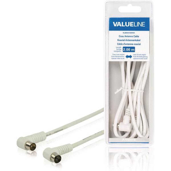 Valueline VLSB40100W20 coax-kabel 2 m Wit