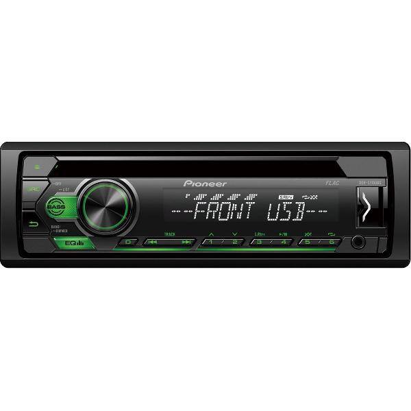 Pioneer DEH-S110UBG Autoradio Enkel din Groen-RDS Tuner-USB - 4 x 50 W