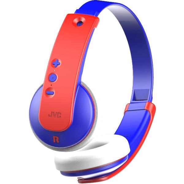JVC HA-KD9BT - Draadloze kinder koptelefoon - Blauw/Rood