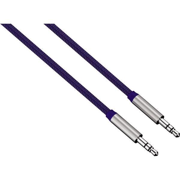 Hama Alunylon audiokabel jack 0.5m blauw