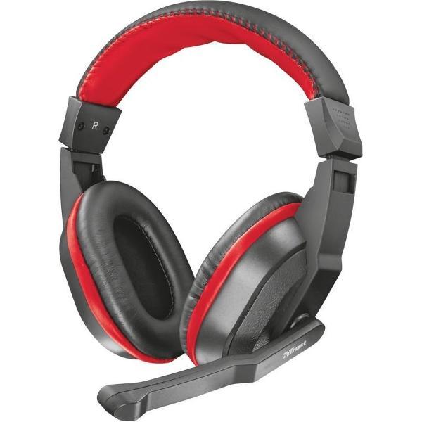 Trust 21953 hoofdtelefoon/headset Hoofdband Zwart, Rood