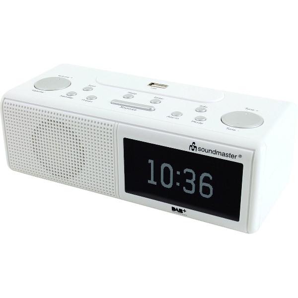 Soundmaster UR8350WE - DAB+, FM wekker radio met USB - wit