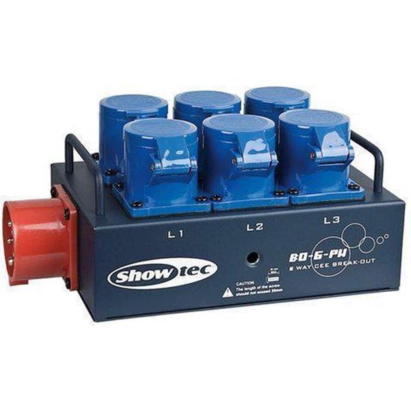 Showtec Showtec BO-6-PWC Break-out box, 5-pins CEE 16A - 6 x 3-pins CEE 16A Home entertainment - Accessoires