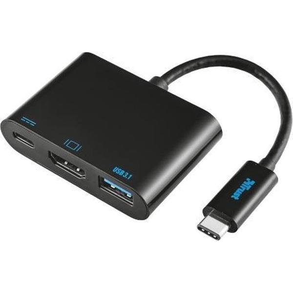Trust Adapter voor USB type C - Multipoort - Zwart
