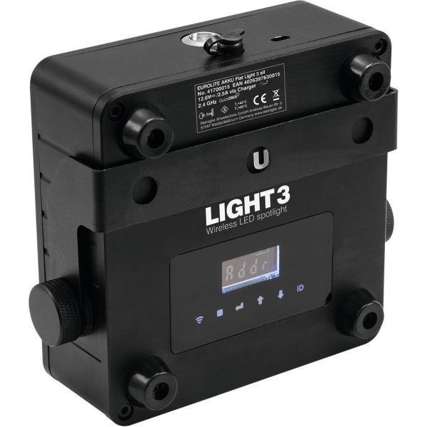 EUROLITE AKKU Flat Light 3 - LED UPLIGHT met accu Zwart - LED Uplight