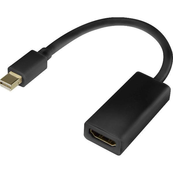 Renkforce RF-4229013 DisplayPort / HDMI Adapter [1x Mini-DisplayPort stekker - 1x HDMI-bus] Zwart Vergulde steekcontacten 20.00 cm