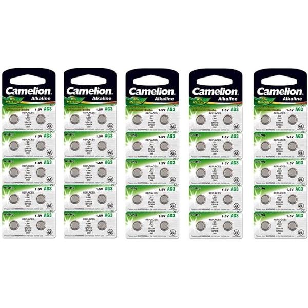 Camelion Alkaline AG3 LR41 G3 SR41W 392 1.5V knoopcel batterij - 50 Stuks (5 Blisters a 10St)