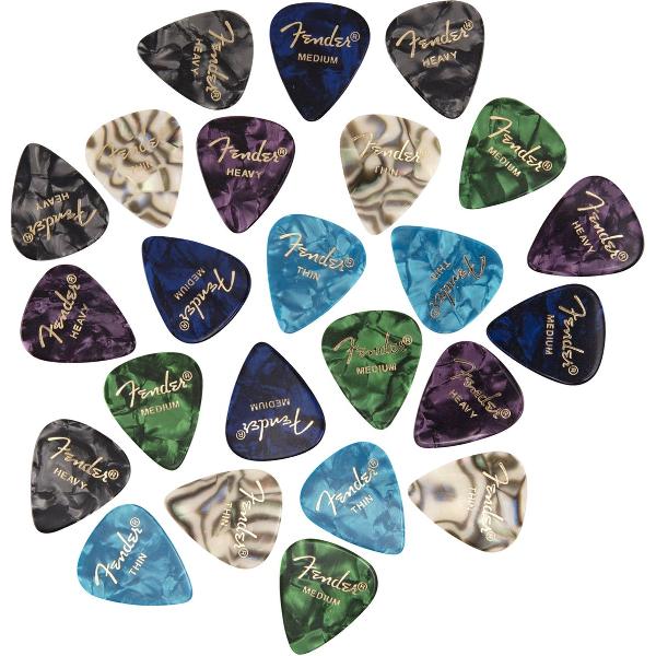 FENDER Premium Picks Mix plectrum set heavy medium thin 24 stuks