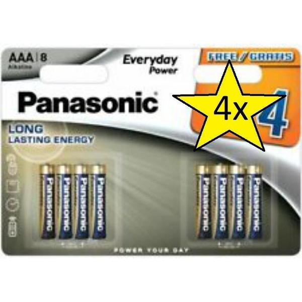 4 Blisters (32 batterijen) Panasonic Alkaline Everyday Power AAA