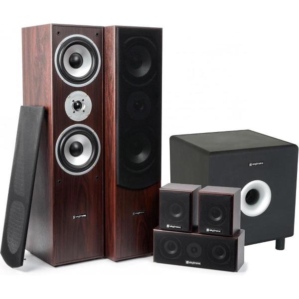 Fenton 5.1 home cinema surround walnoot speakerset 1300W met 8 subwoofer