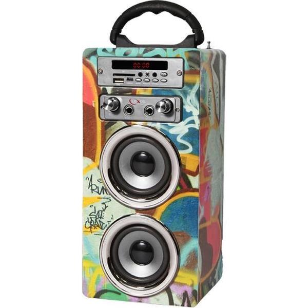 Pure acoustics MCP20GRA - Portable karaoke systeem met bluetooth, USB, SD en FM radio